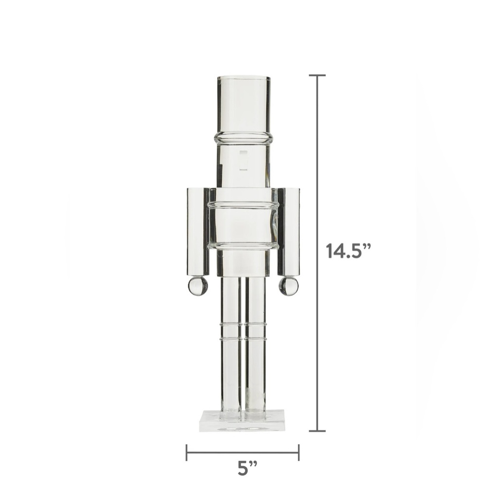 Christmas Clear Acrylic Nutcracker Decoration, 14.5in Holiday Time from walmart - Picture 4 of 5